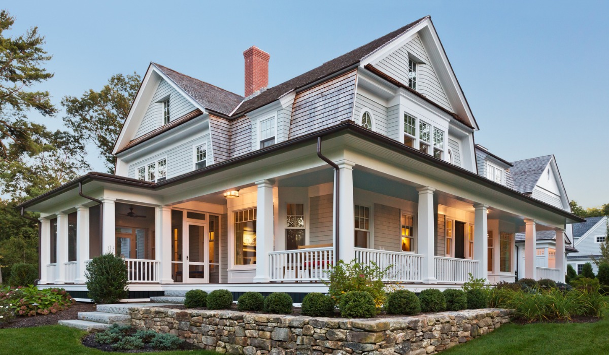 two-story Shingle-style house