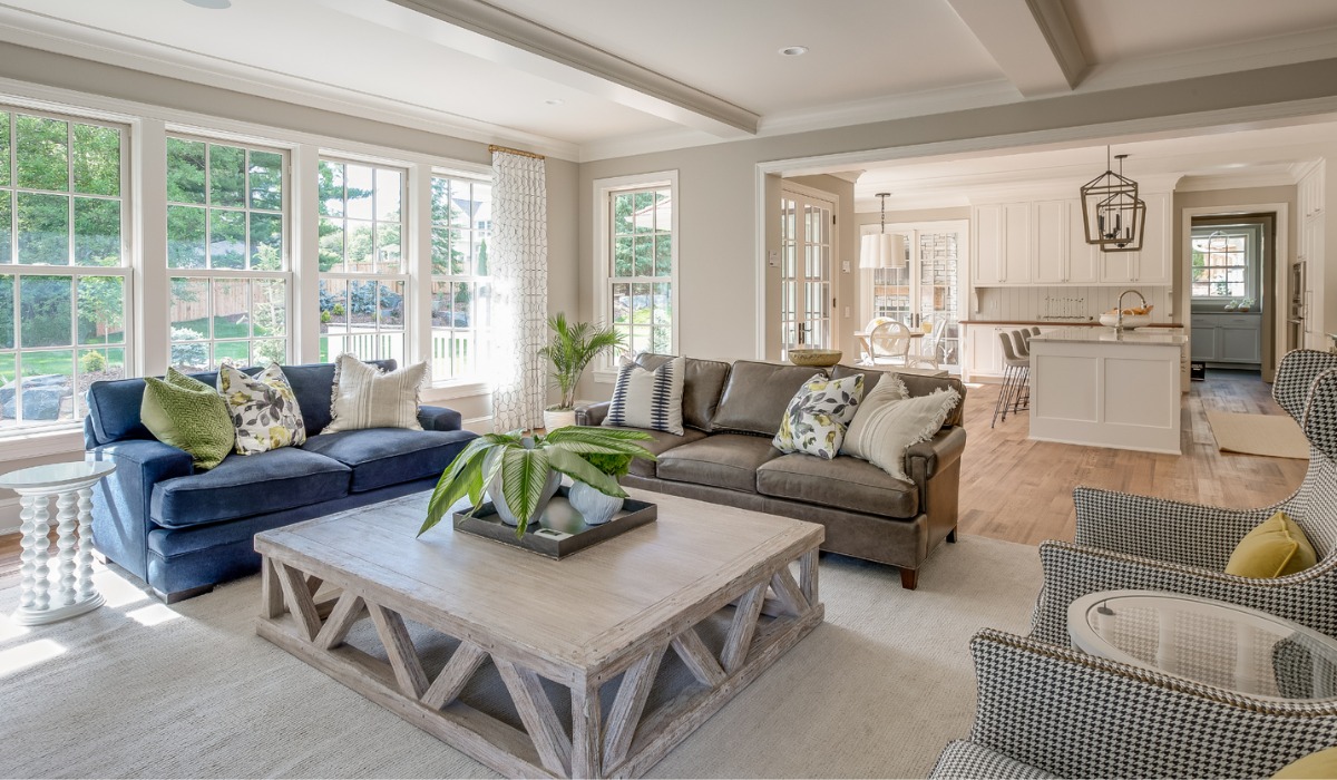 spacious, modern open-concept living room